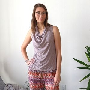 Gap mauve sleeveless cowl neck top